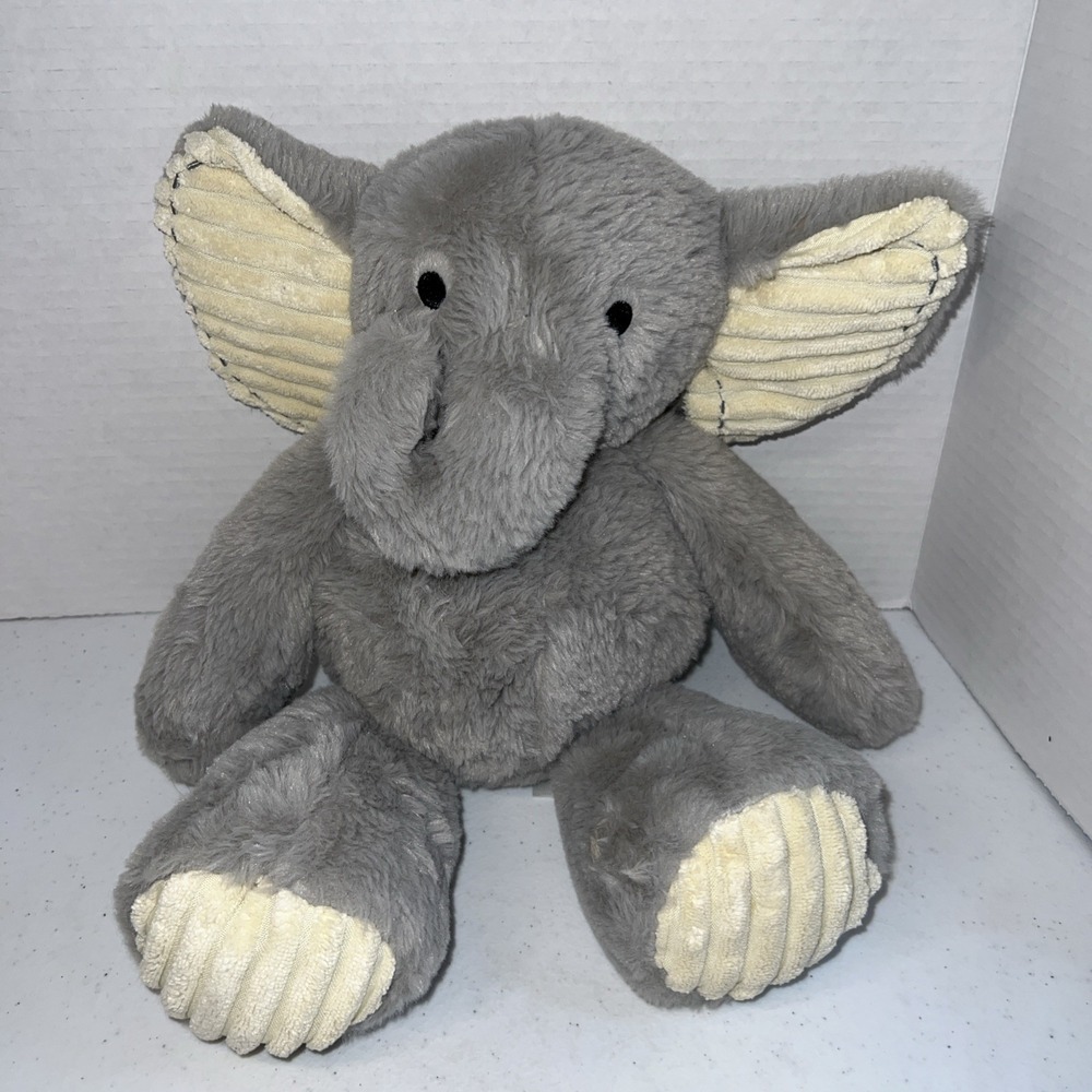 Lambs & Ivy Elephant Plush Lovey Ribbed Sensory Textured Stuffed Snuggle Toy 12"